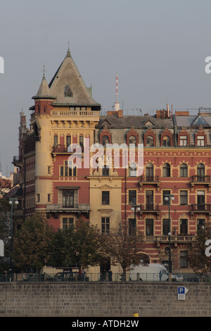 Renaissance Haus am Smetana Nabrezi nahe dem Smetana Museum Stockfoto