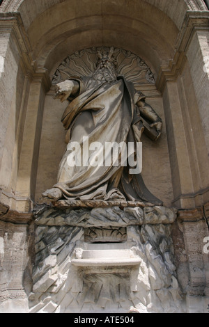 Statue von Moses an der Fontana Dell Acqua Felice in Rom Italien Stockfoto