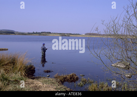 Angeln auf Forelle Aviemore Strathspey Inverness Shire Highland Region Schottland GFI 1005-14 Stockfoto