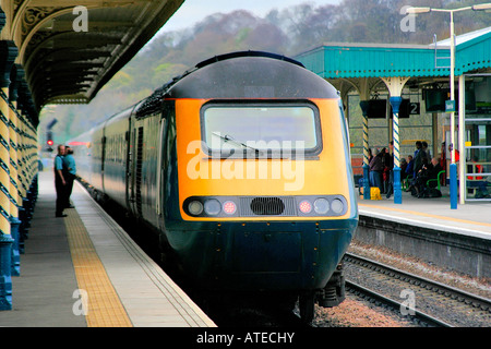 43059 HST Midaland Mainline Eisenbahngesellschaft in Chesterfield Station East Midlands Linie England UK Stockfoto