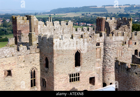 Blick über Ludlow Castle aus 1085 Shropshire England UK Stockfoto