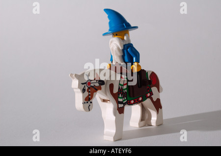 LEGO Pferde und Pferde-Reiter-Blöcke Stockfoto