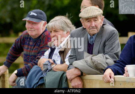 Zuschauer bei der konstituierenden British Open Quoits Championship im Dorf von Pumpsaint Carmarthenshire West Wales UK Stockfoto