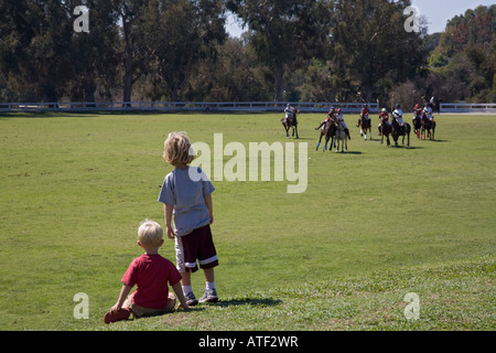 Polo Match, Will Rogers State Park, Los Angeles, USA Stockfoto