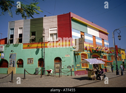 Traditionelle typischen bunten kolonialen Straßenbild Stadtbild Caminito Boca Buenos Aires Argentinien Lateinamerika Südamerika Stockfoto