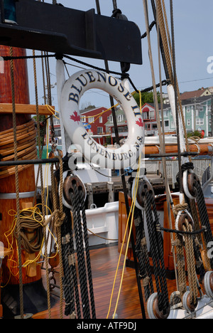 Die berühmten Schoner Bluenose II am Kai in der Stadt Lunenburg, Lighthouse Route, Nova Scotia, Kanada Stockfoto