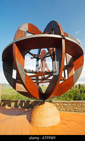 Skulptur, Leonardo da Vinci Museum, Vinci, Toskana, Italien Stockfoto