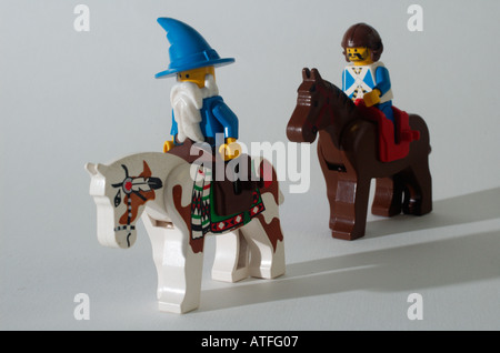 LEGO Pferde und Pferde-Reiter-Blöcke Stockfoto