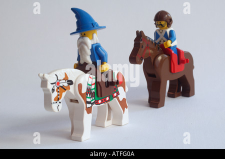 LEGO Pferde und Pferde-Reiter-Blöcke Stockfoto