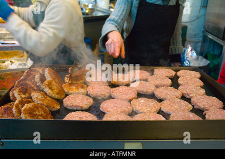 Burger-Stand bei organischen Borough Market in London England UK Stockfoto