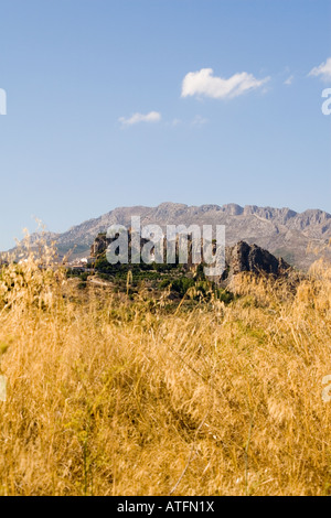 El Castell de Guadalest ist ein Valencia Stadt in der Provinz Alicante, Spanien. Stockfoto