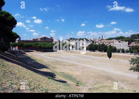 Blick über den Circus Maximus in Rom, Italien. Stockfoto