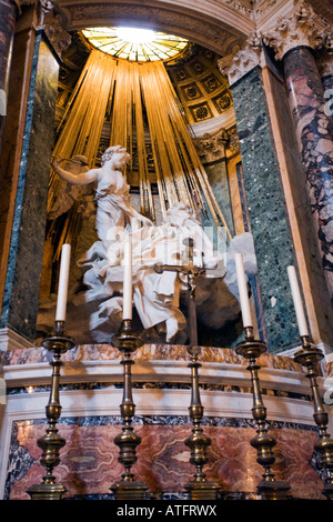 Die Ekstase der Heiligen Teresa von Bernini, Kirche Santa Maria della Vittoria, Rom Stockfoto