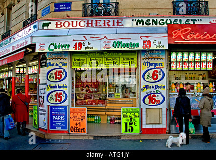 Metzger Barbes Rochechouart afrikanischen arabischen Viertel von Paris. Stockfoto