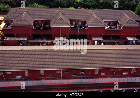 Luftaufnahme des kommunalen Wohnungsbau Hillingdon Middlesex UK Stockfoto