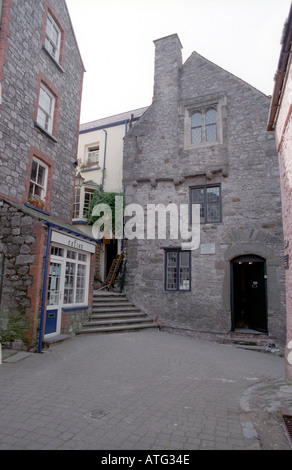 Die Tudor Kaufmannshaus in Tenby Wales Stockfoto