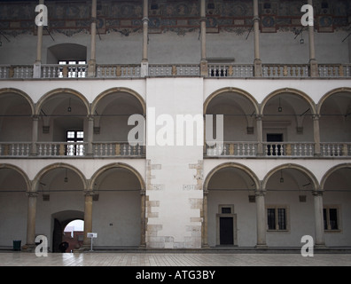 Wawel Königsschloss Hof Krakau Stockfoto
