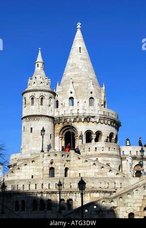 Fischerbastei, das Burgviertel, Buda, Budapest, Ungarn Stockfoto