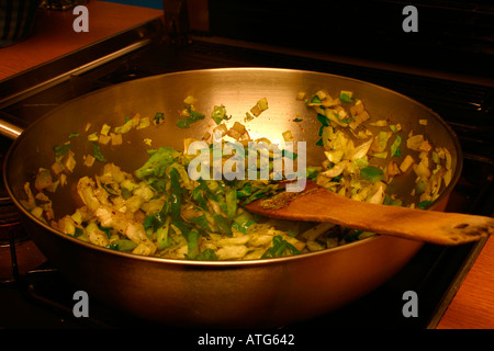 Rühren anbraten Gemüse Stockfoto
