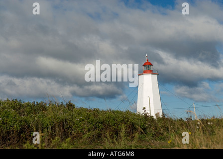 Stock Bild von Miscou Leuchtturm auf Miscou Insel New Brunswick Stockfoto