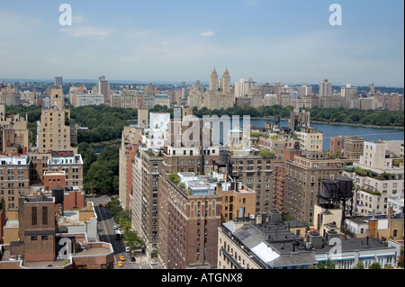 Blick vom East 86th Street, Central Park und Reservoir, New York, NY, USA Stockfoto