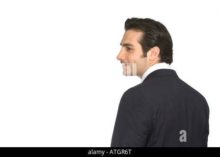 Rückansicht eines schönen Geschäftsmannes wegschauen Stockfoto