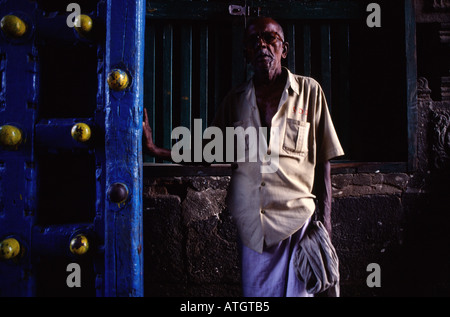 Porträt eines Mannes in der Stadt Rameswaram in Tamil Nadu Staat Südindien Stockfoto