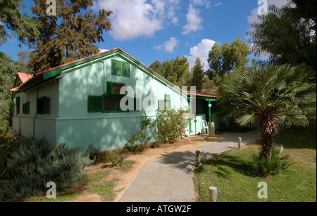 Haus von David Ben-Gurion war der primäre Gründer des Staates Israel im Kibbuz Sde Boker in der Negev-Wüste Stockfoto