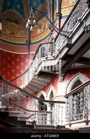 Das Grand Midland Hotel, St Pancras Station, London. 1868 1875. Das große Treppenhaus. Architekt: Sir George Gilbert Scott Stockfoto