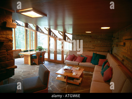 Seth Petersen Cottage, Hastings Straße ab Ferndell, Lake Delton, Wisconsin, 1958. Architekt: Frank Lloyd Wright Stockfoto