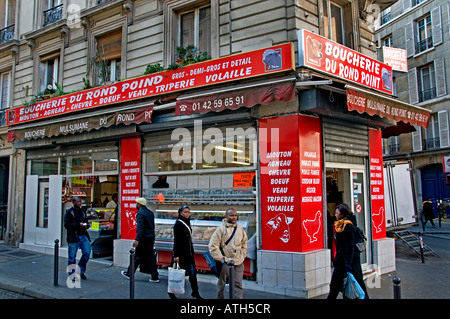 Metzger Barbes Rochechouart afrikanischen arabischen Viertel von Paris. Stockfoto