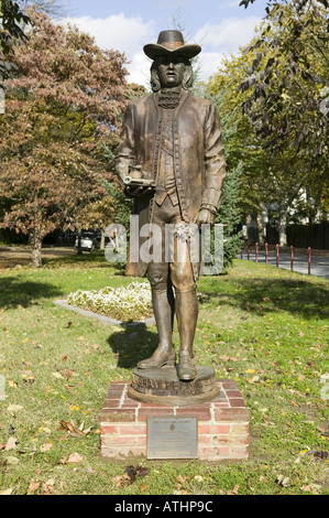 Bronze-Statue William Penn New Castle Delaware Stockfoto