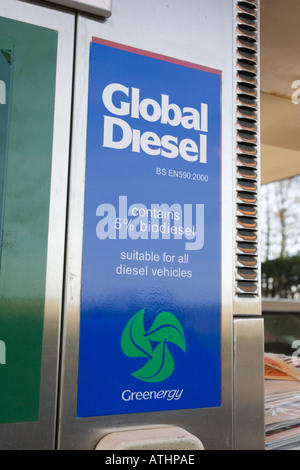 Globale Diesel mit 5 Biodiesel zum Verkauf an Green Shop Bisley Gloucestershire UK Stockfoto