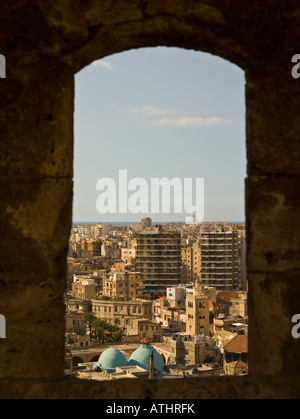 Blick von Zitadelle von Tripoli, Libanon, mit große Moschee Stockfoto