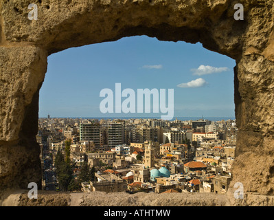 Blick von Zitadelle von Tripoli, Libanon, mit große Moschee Stockfoto