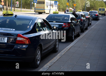 Taxistand am Oulunsalo Flughafen Oulu Finnland Stockfoto