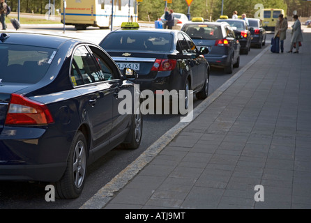 Taxistand am Oulunsalo Flughafen Oulu Finnland Stockfoto