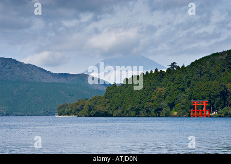 Ashi-Ko-Tempel, See Ashi, Mount Fuji, Hakone, Japan Stockfoto