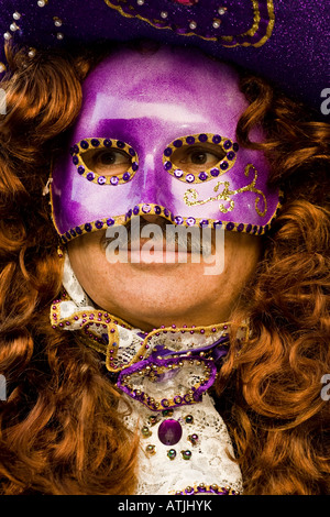 Porträt einer Person gekleidet in Kostüm und Maske Karneval in Venedig Veneto Italien Stockfoto