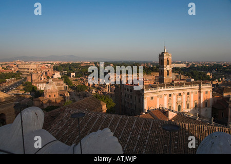 Palazzo Senatorio und Piazza del Campidoglio Kapitol Rom Italien Stockfoto