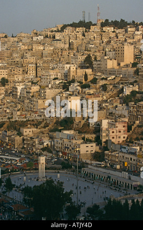 Ein Blick über die Innenstadt von Ammam Jordan Stockfoto