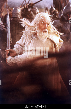 Herrn von der Ringe Rückkehr des König 2004 Neubaustrecke Film mit Ian McKellan als Gandolf Stockfoto