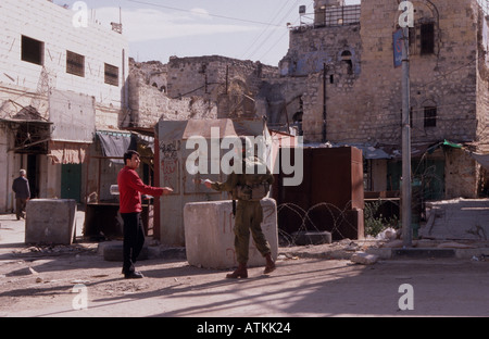 Israelischen checkpoint Zentrum von Hebron, West Bank, Jerusalem. Stockfoto