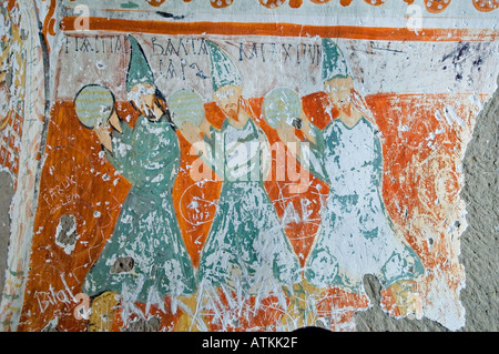 Fresken in der Agacalti Kirche, schneiden in den Klippen von Ihlara Schlucht, Kilisu, Kapadokya, Kappadokien, Türkei, Nahost. DSC 6421 Stockfoto