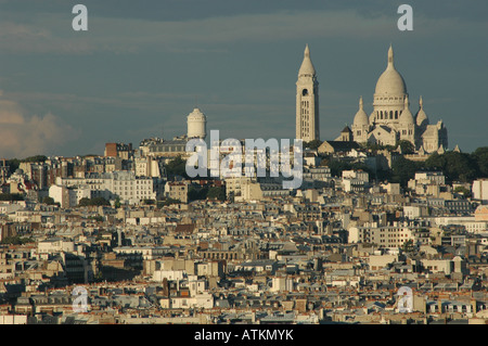 Blick auf Sacre Coeur aus dem Arc de Triomphe, Paris Stockfoto