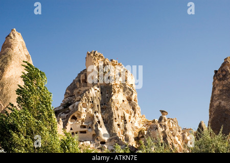 Uchisar Castle-Rock-Formation, Taube Tal, Kapadokya, Kappadokien, Türkei, Naher Osten. DSC 6585 Stockfoto