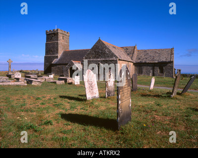 Pfarrei Kirche von St.Materiana auf Glebe Klippe auf Tintagel Cornwall England Stockfoto