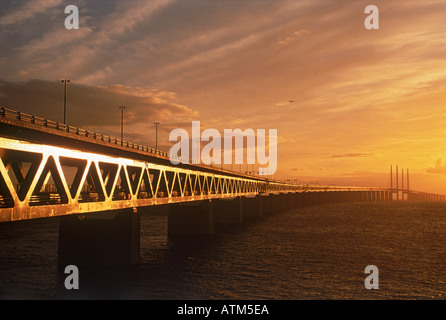 Öresund-Brücke oder Öresund-Verbindung zwischen Dänemark und Schweden Stockfoto