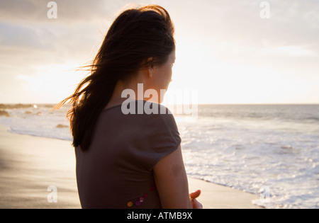 Sonnenuntergang an der Playa del Ingles im Valle Gran Rey La Gomera Stockfoto