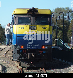 Eisenbahn-Zug in Greenport Long Island New York USA MTA Stockfoto